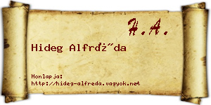 Hideg Alfréda névjegykártya